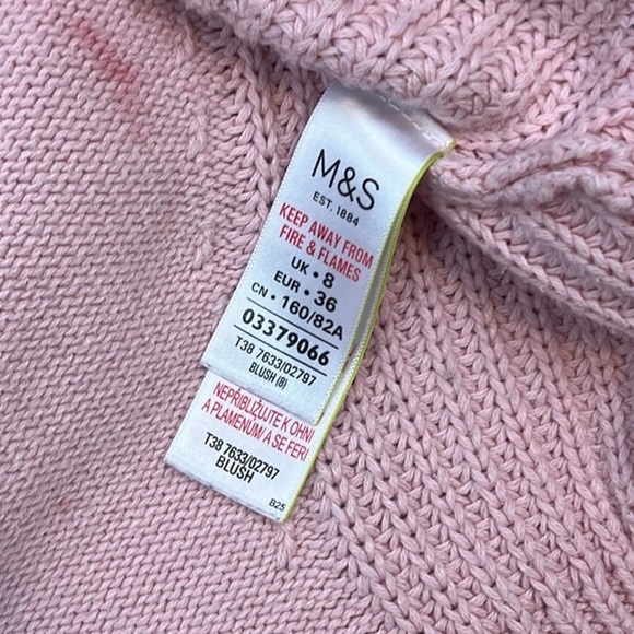 M&S Collection Light Pink Heavier Knit Pullover Sweater Size 8 (UK) - Picture 6 of 10